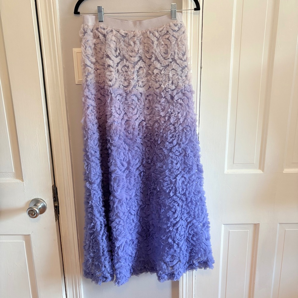 Anthropologie Women S Ombre Scattered Tulle Purple Skirt Boho Romantic Lined